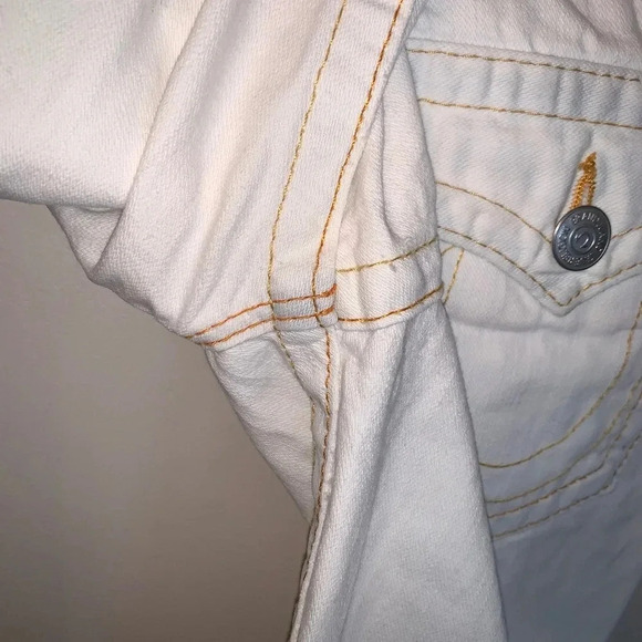 True Religion White Low Rise  Flare Distressed Jeans Y2K 30 - Picture 7 of 15